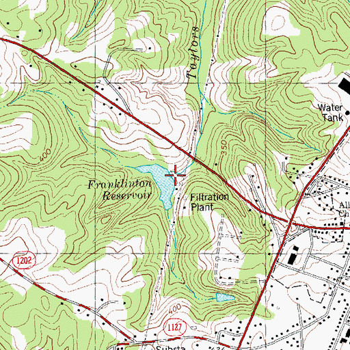 Topographic Map of Franklinton Reservoir Dam, NC