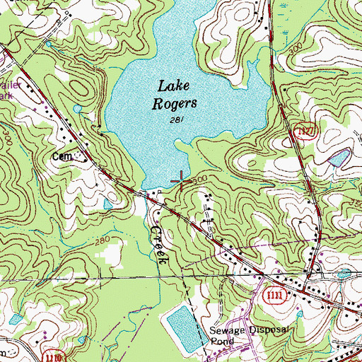 Topographic Map of Lake Rogers Dam, NC