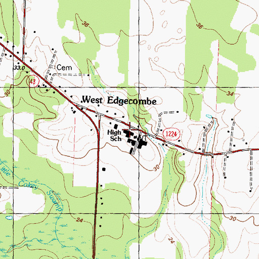 Topographic Map of West Edgecombe Junior High School, NC