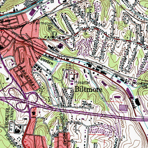 Topographic Map of CarePartners Rehabilitation Hospital, NC