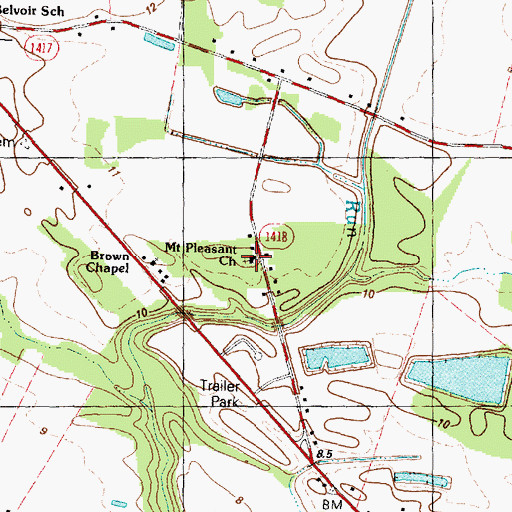Topographic Map of Mount Pleasant Church, NC