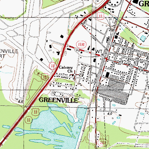 Topographic Map of Calvary Church, NC