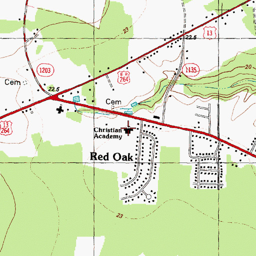 Topographic Map of Christian Academy, NC