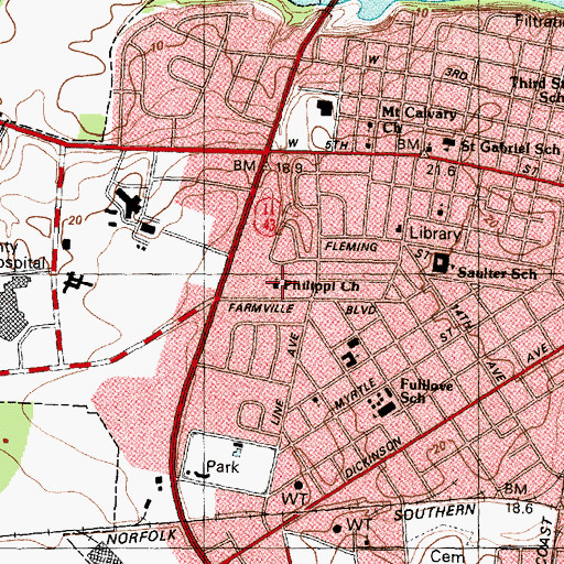 Topographic Map of Phillippi Church, NC