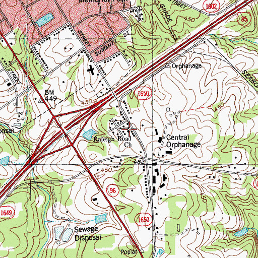 Topographic Map of Raleigh Road Church, NC