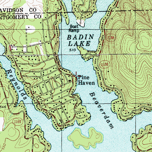 Topographic Map of Pine Haven, NC
