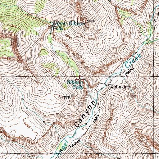 Topographic Map of Ribbon Falls, AZ