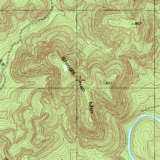 Topographic Map of Shingle Trap Mountain, NC