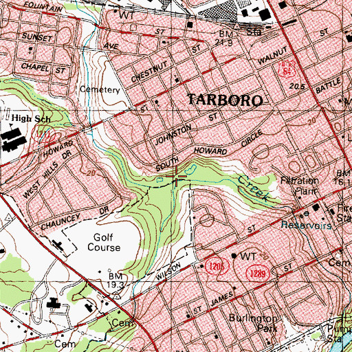 Topographic Map of Holly Creek, NC