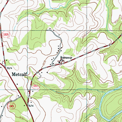 Topographic Map of Ramseur Church, NC