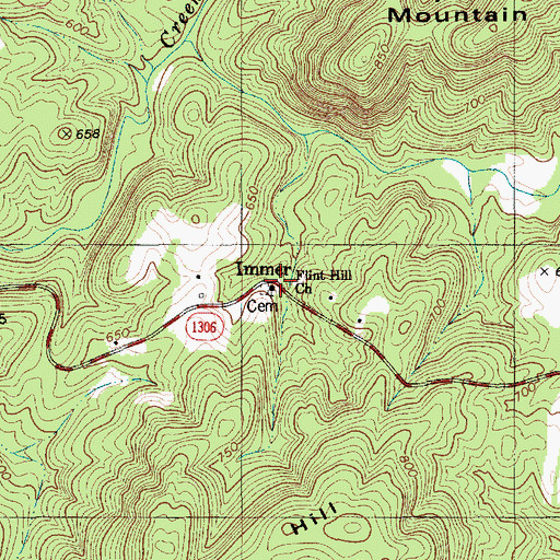 Topographic Map of Immer, NC