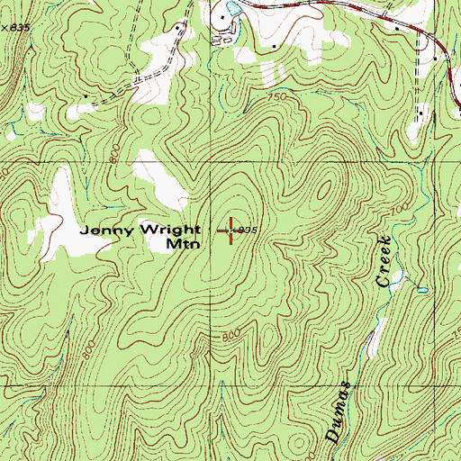 Topographic Map of Jenny Wright Mountain, NC