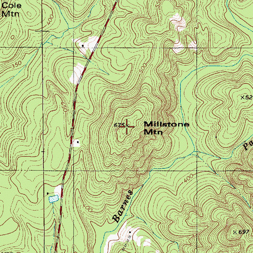 Topographic Map of Millstone Mountain, NC