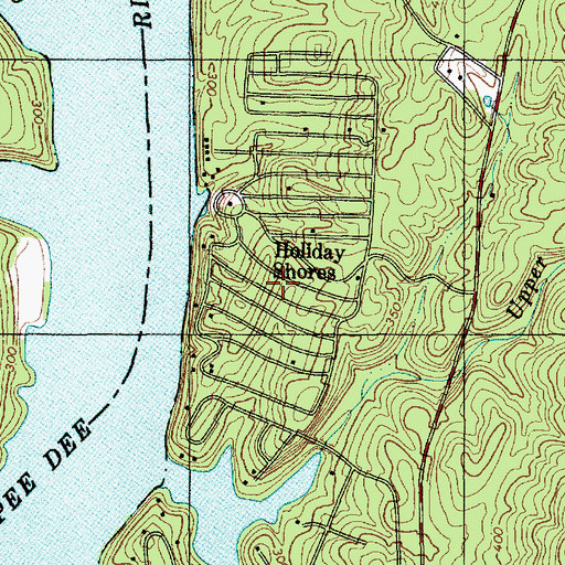 Topographic Map of Holiday Shores, NC