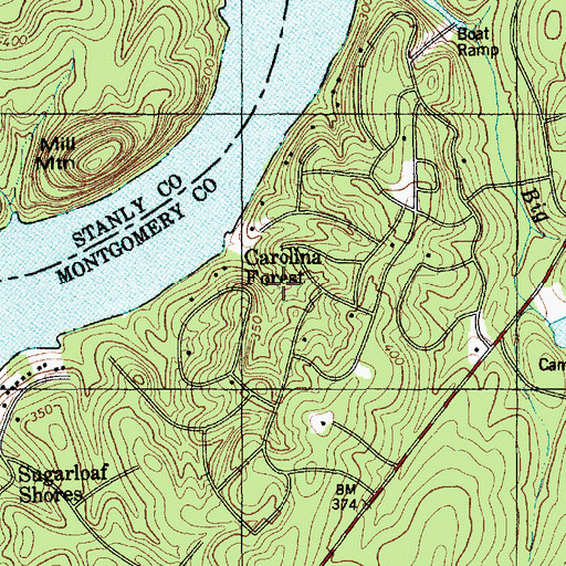 Topographic Map of Carolina Forest, NC