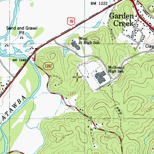 Topographic Map of McDowell High School, NC