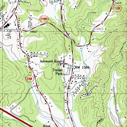 Topographic Map of Ashworth Road Church, NC