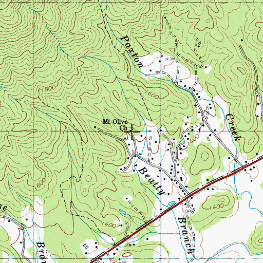 Topographic Map of Mount Olive Church, NC