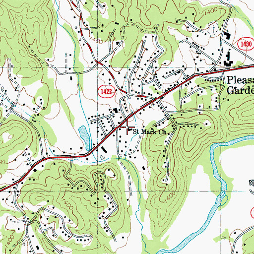 Topographic Map of Saint Mark Church, NC