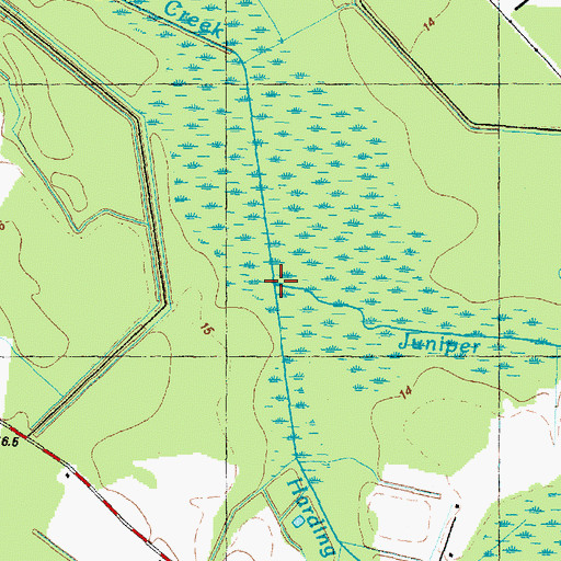 Topographic Map of Juniper Swamp, NC