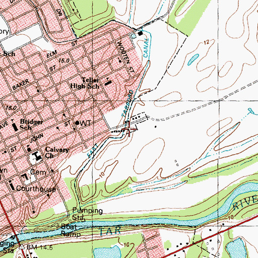 Topographic Map of East Tarboro Canal, NC