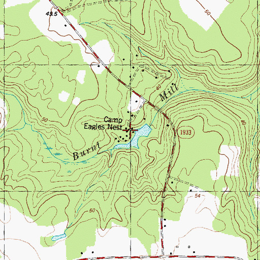 Topographic Map of Camp Eagles West, NC