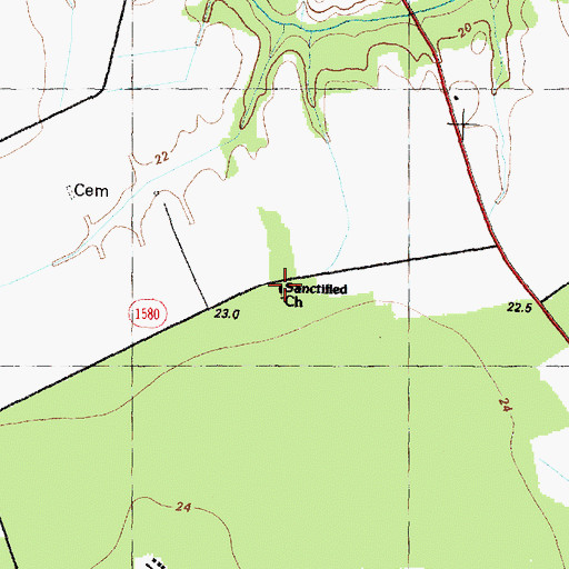 Topographic Map of Sanctified Church, NC