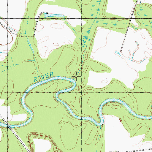 Topographic Map of Key Branch, NC