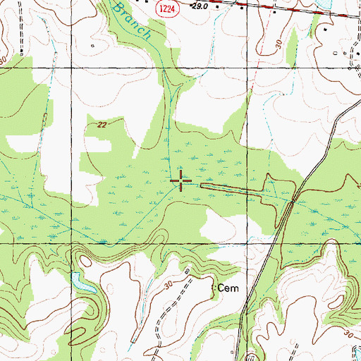Topographic Map of Dickson Branch, NC
