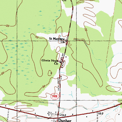 Topographic Map of Gloria Hope Church, NC