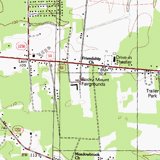 Topographic Map of Rocky Mount Fairgrounds, NC