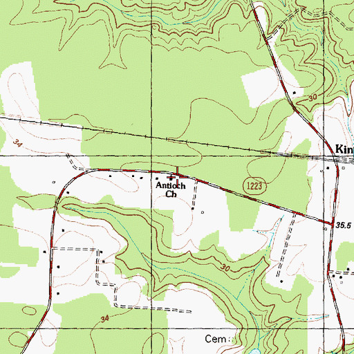 Topographic Map of Antioch Church, NC