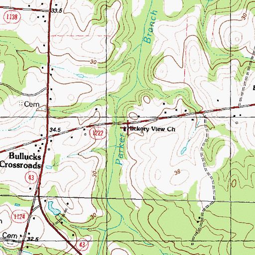Topographic Map of Hickory View Church, NC