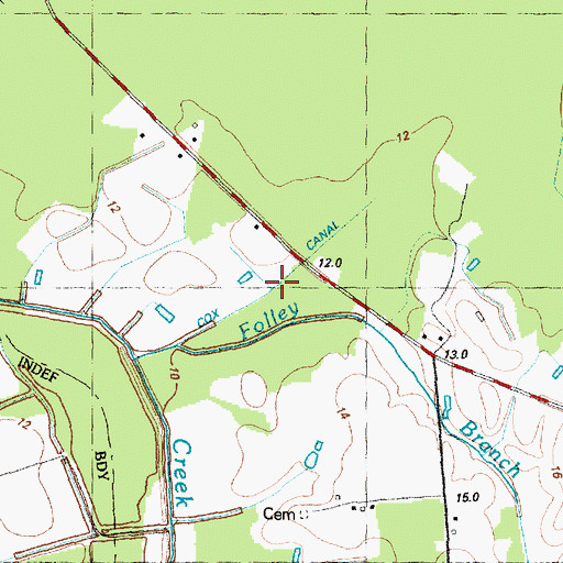Topographic Map of Cox Canal, NC