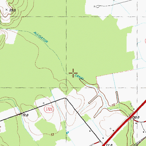 Topographic Map of Alligator Canal, NC