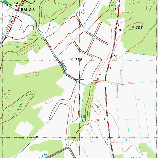 Topographic Map of Rhem Canal, NC