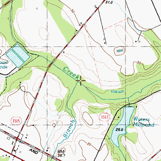 Topographic Map of Buck Branch, NC