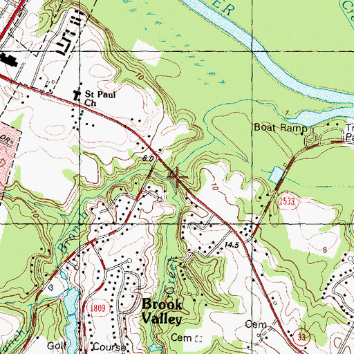 Topographic Map of Meeting House Branch, NC