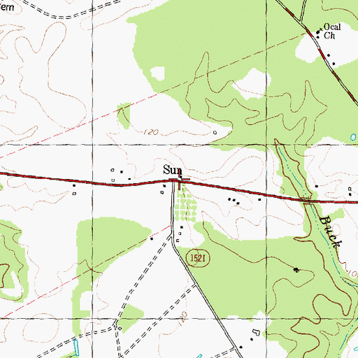 Topographic Map of Sun, NC