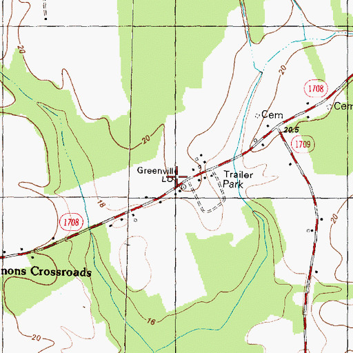 Topographic Map of Greenville Lot, NC