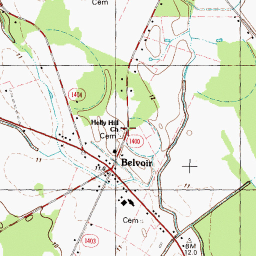 Topographic Map of Holly Hill Church, NC