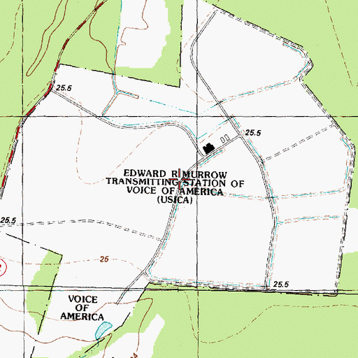 Topographic Map of Edward R Murrow Transmitting Station of Voice of America, NC
