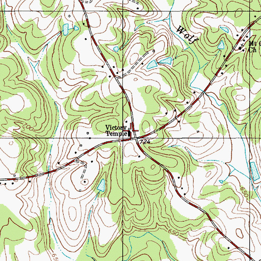 Topographic Map of Victory Temple, NC