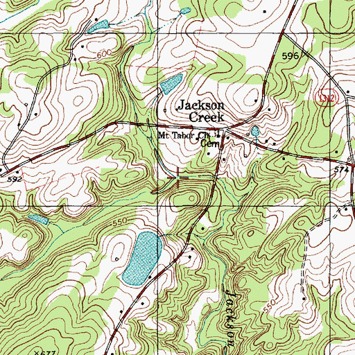 Topographic Map of South Fork Jackson Creek, NC