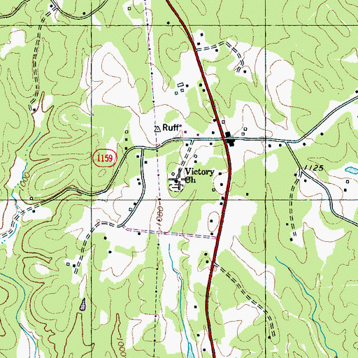 Topographic Map of Victory Church, NC