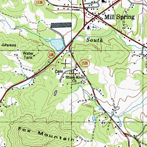 Topographic Map of Stony Knoll Church, NC