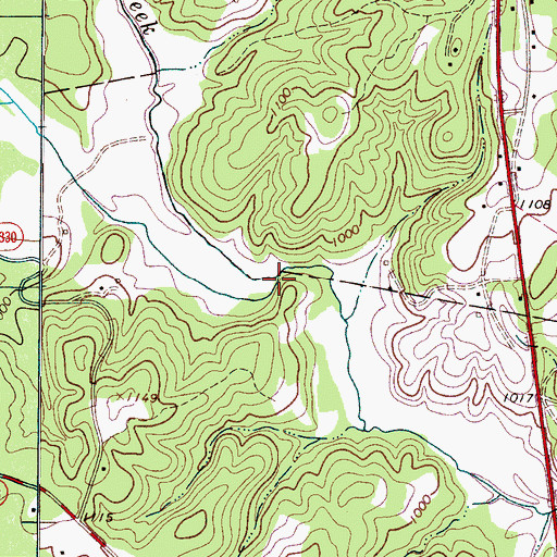 Topographic Map of Mill Creek, NC