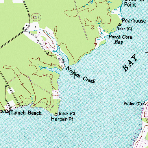 Topographic Map of Newton Creek, NC