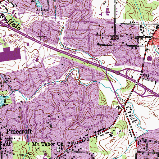 Topographic Map of Rolling Park, NC