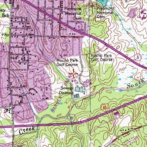 Topographic Map of Barber Park, NC